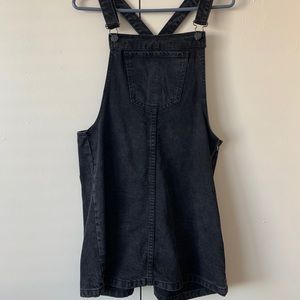 Forever21 Black Denim Overall Dress